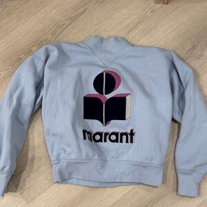 Isabel Marant Blue Sweatshirt with Pink and Black Logo
